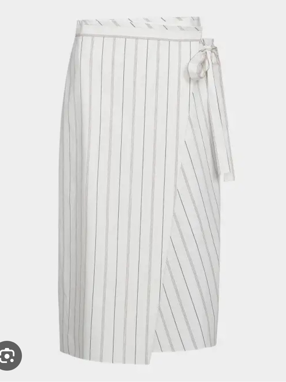 NWT Vince White Pinstripe Wrap Midi Skirt Size 8 Italian fabric